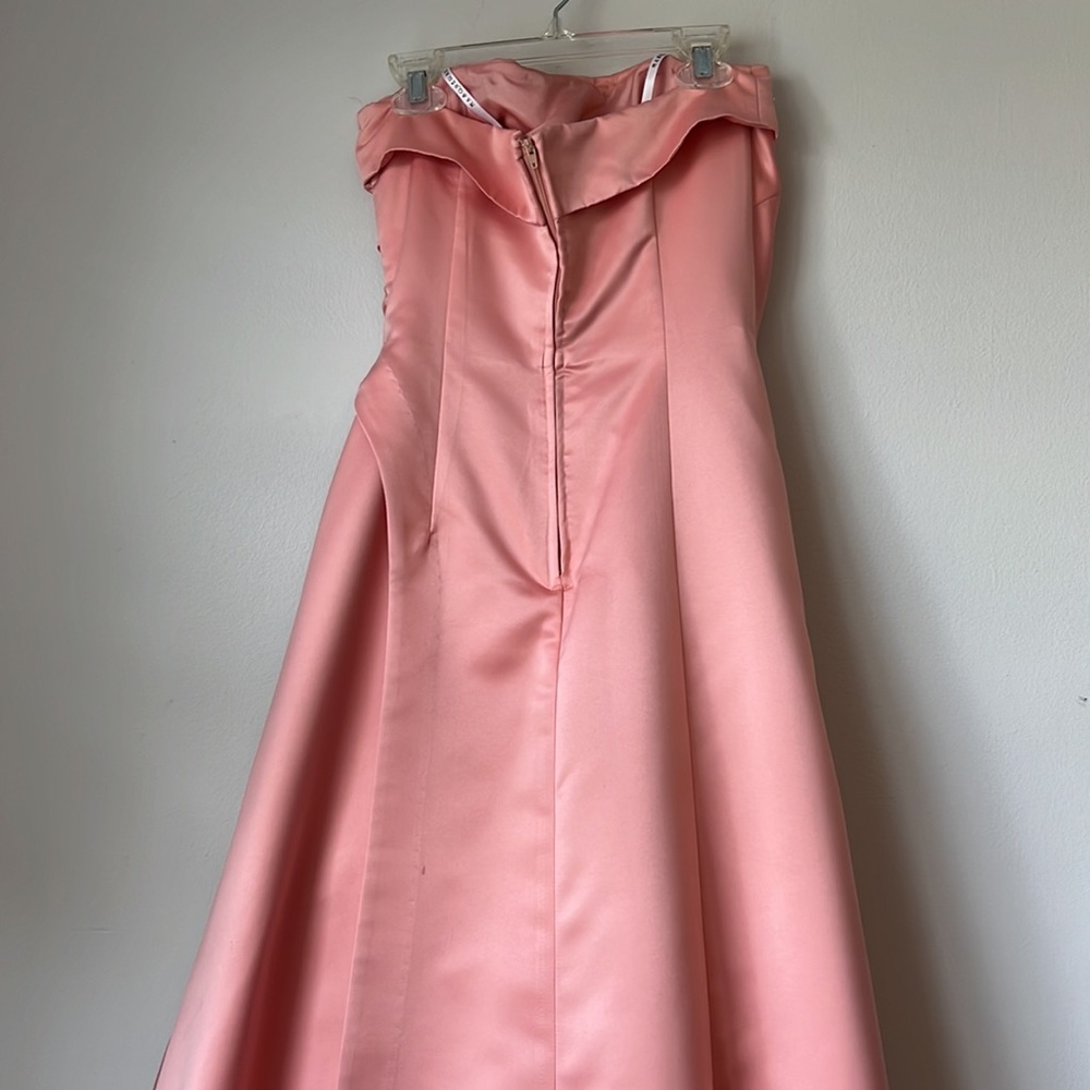 Masquerade Strapless Full Length Gown Dress Coral Pink 5/6 - Picture 3 of 10
